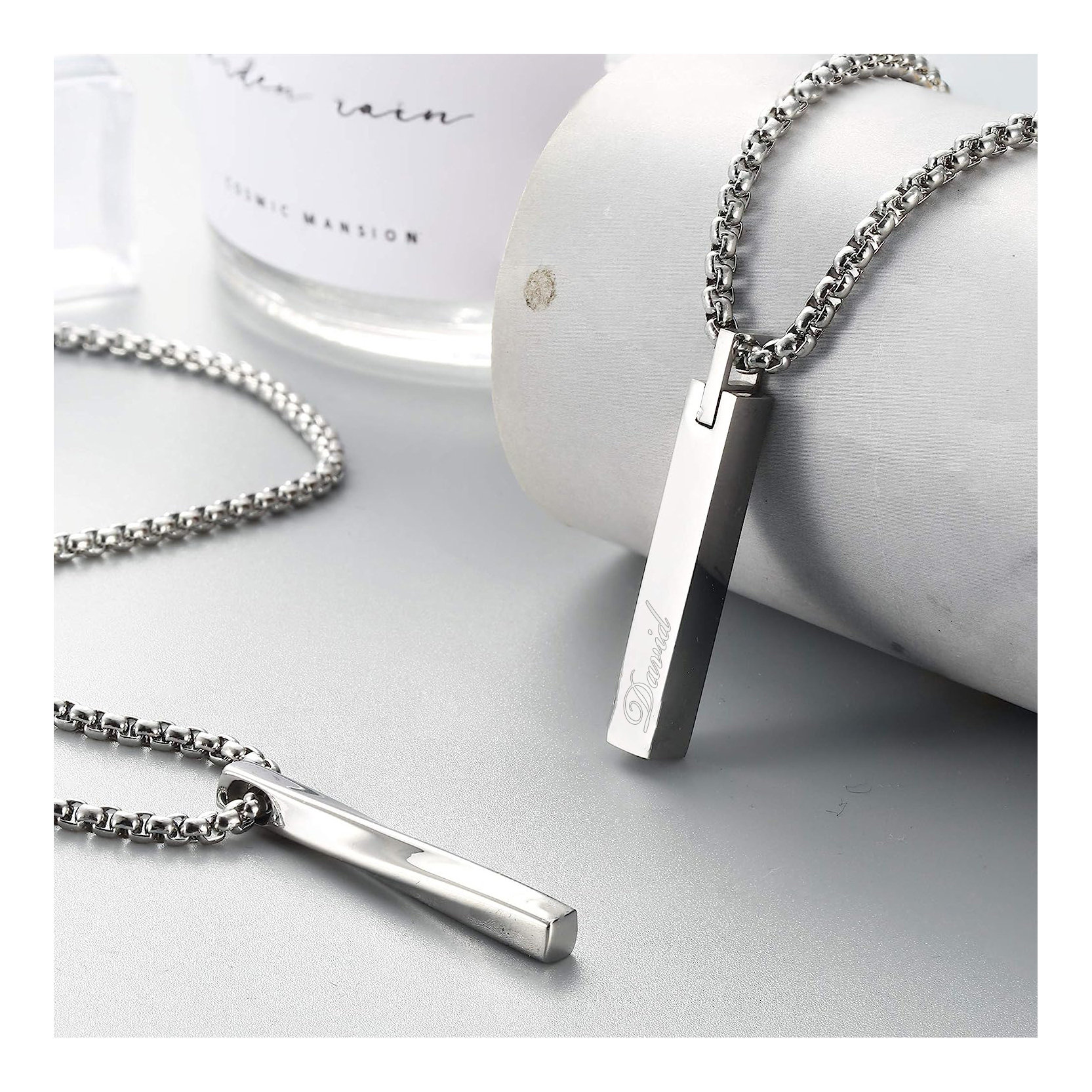 Personalized TWIST BAR NECKLACE for Men