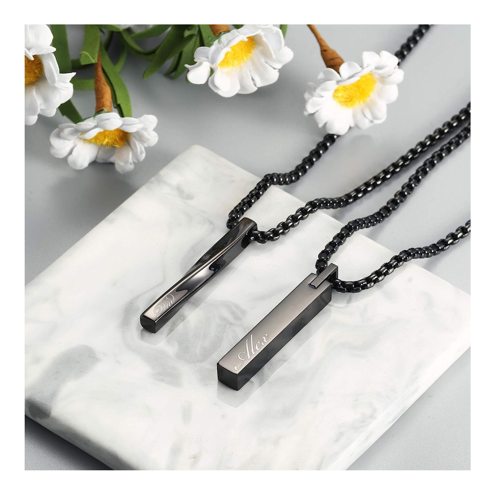 Personalized TWIST BAR NECKLACE for Men