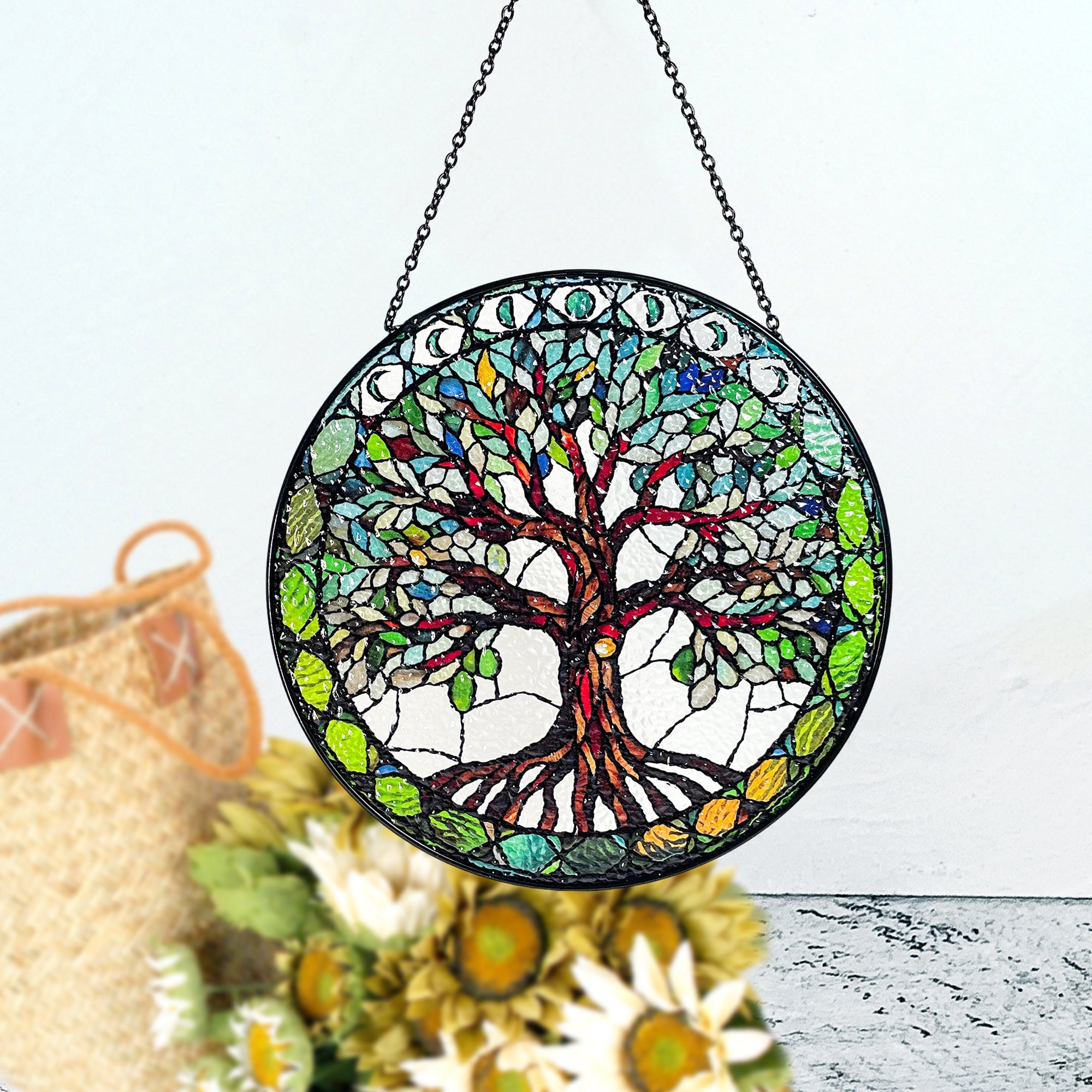 Tree of Life Stained Glass Suncatcher