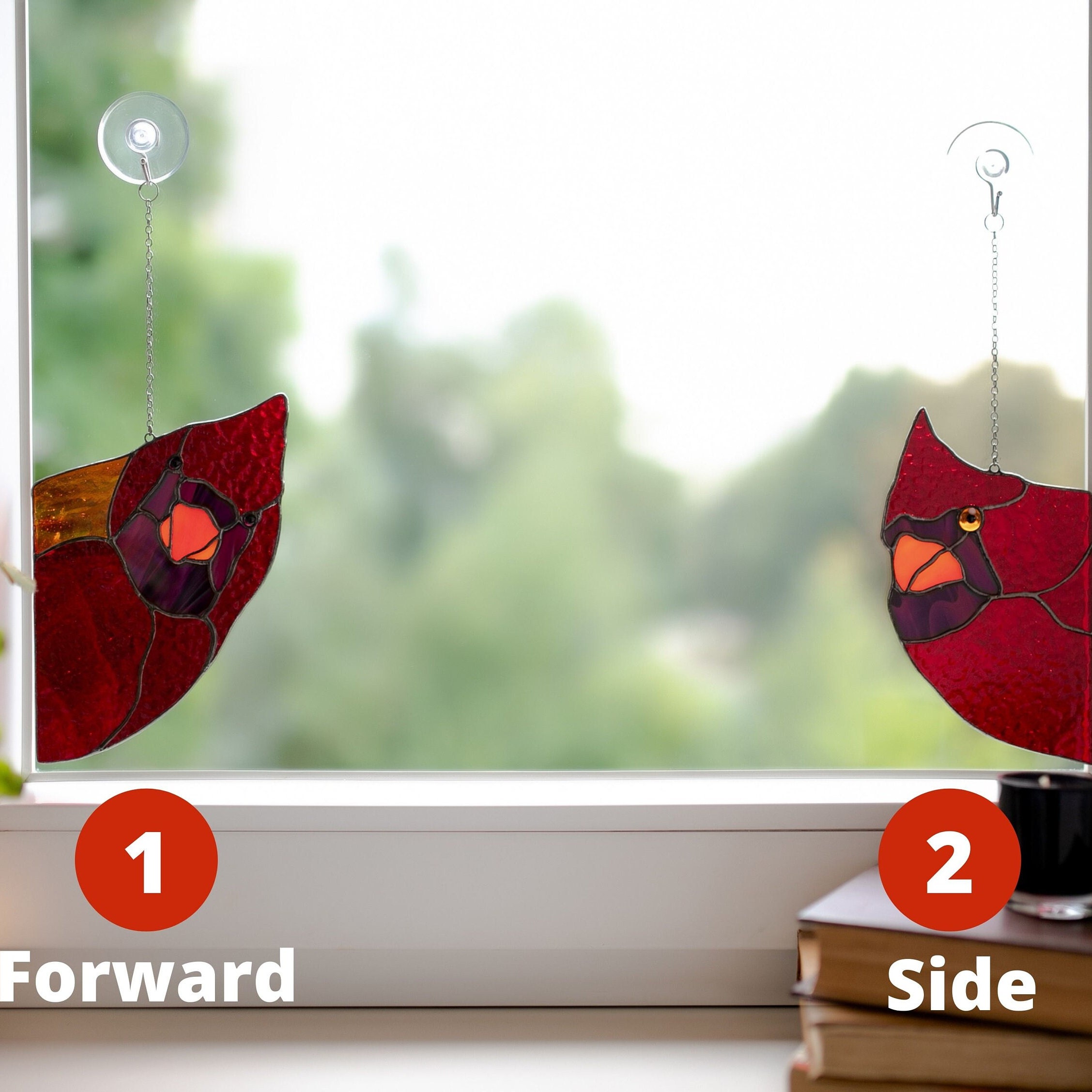 🐦Peeking Red Cardinal Suncatcher