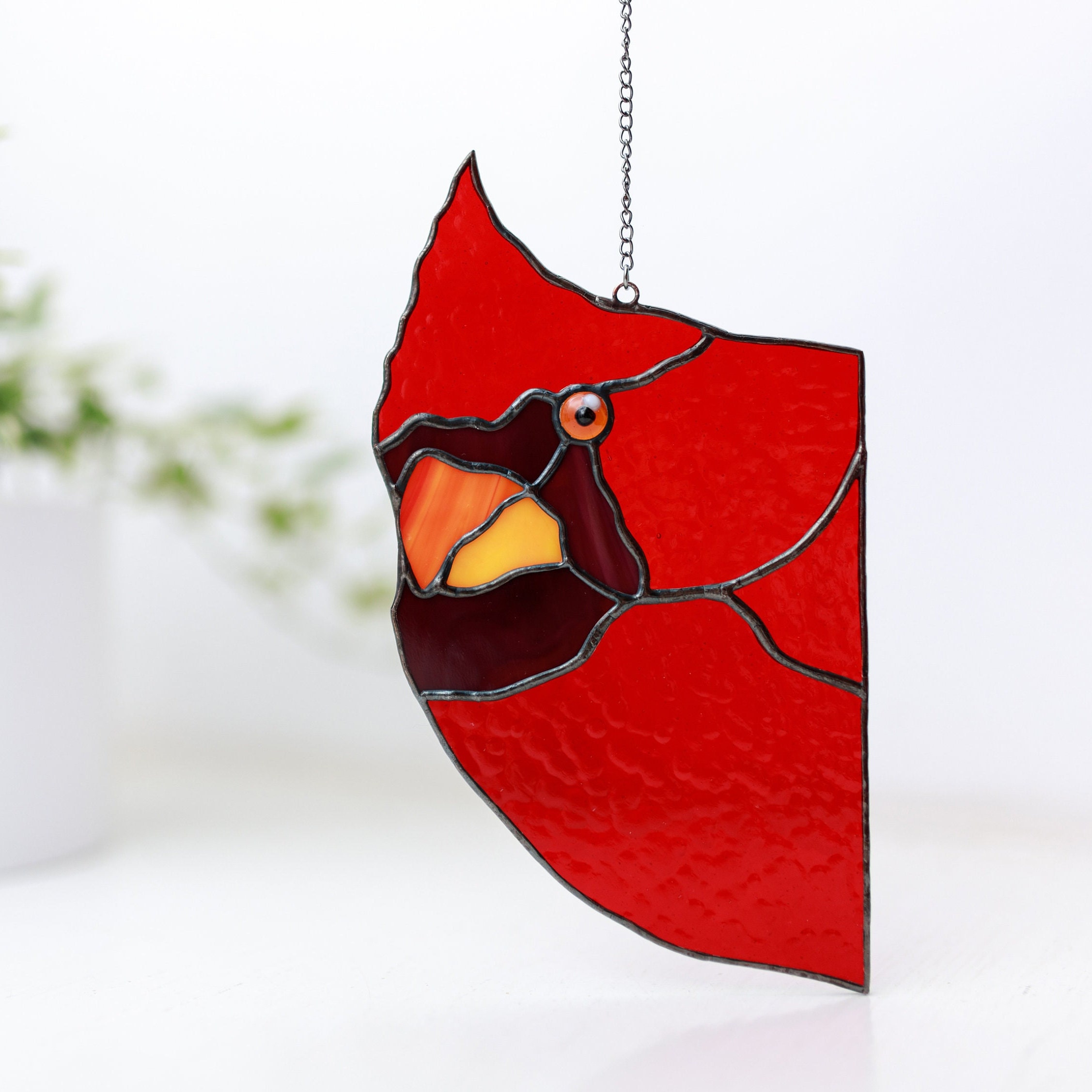 🐦Peeking Red Cardinal Suncatcher