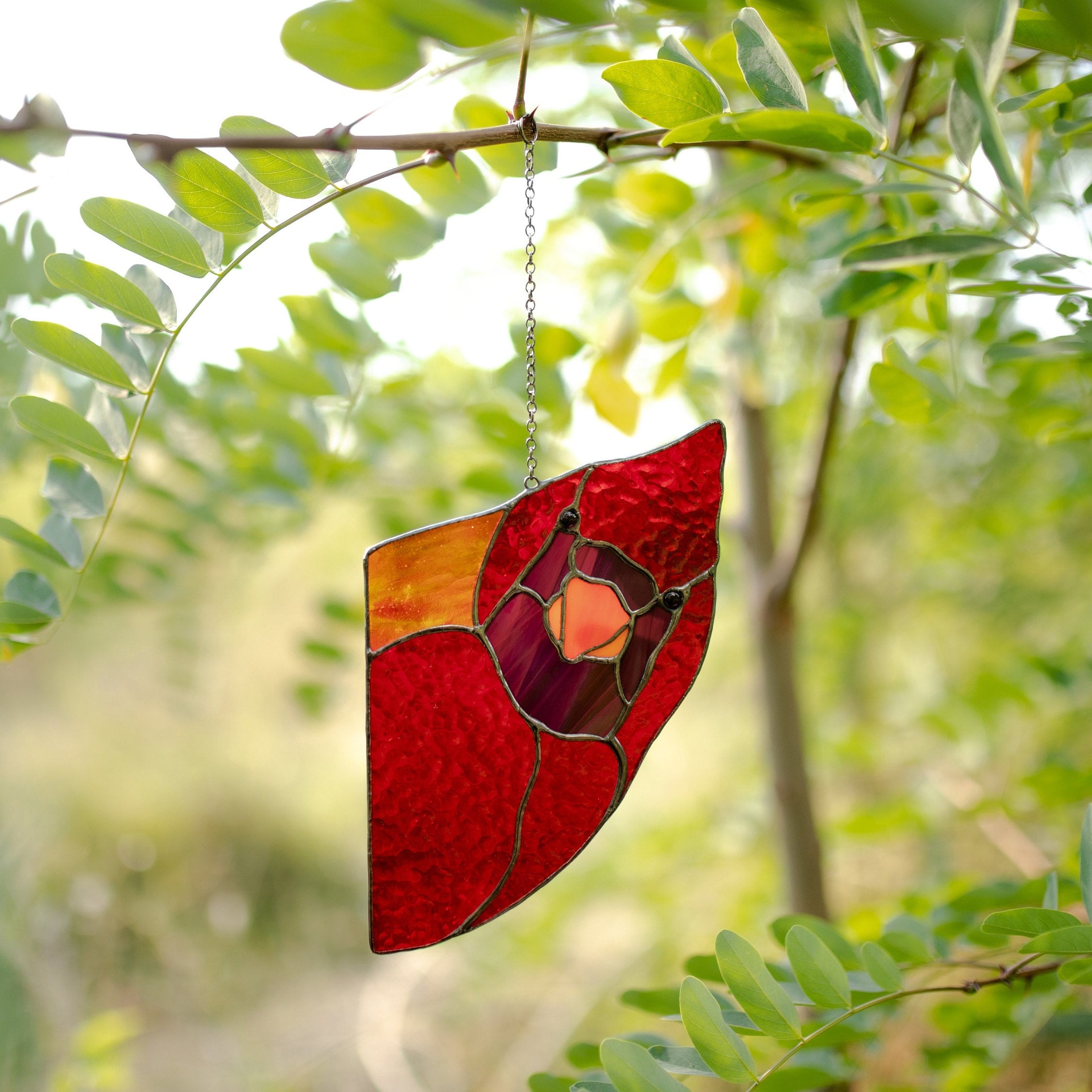 🐦Peeking Red Cardinal Suncatcher