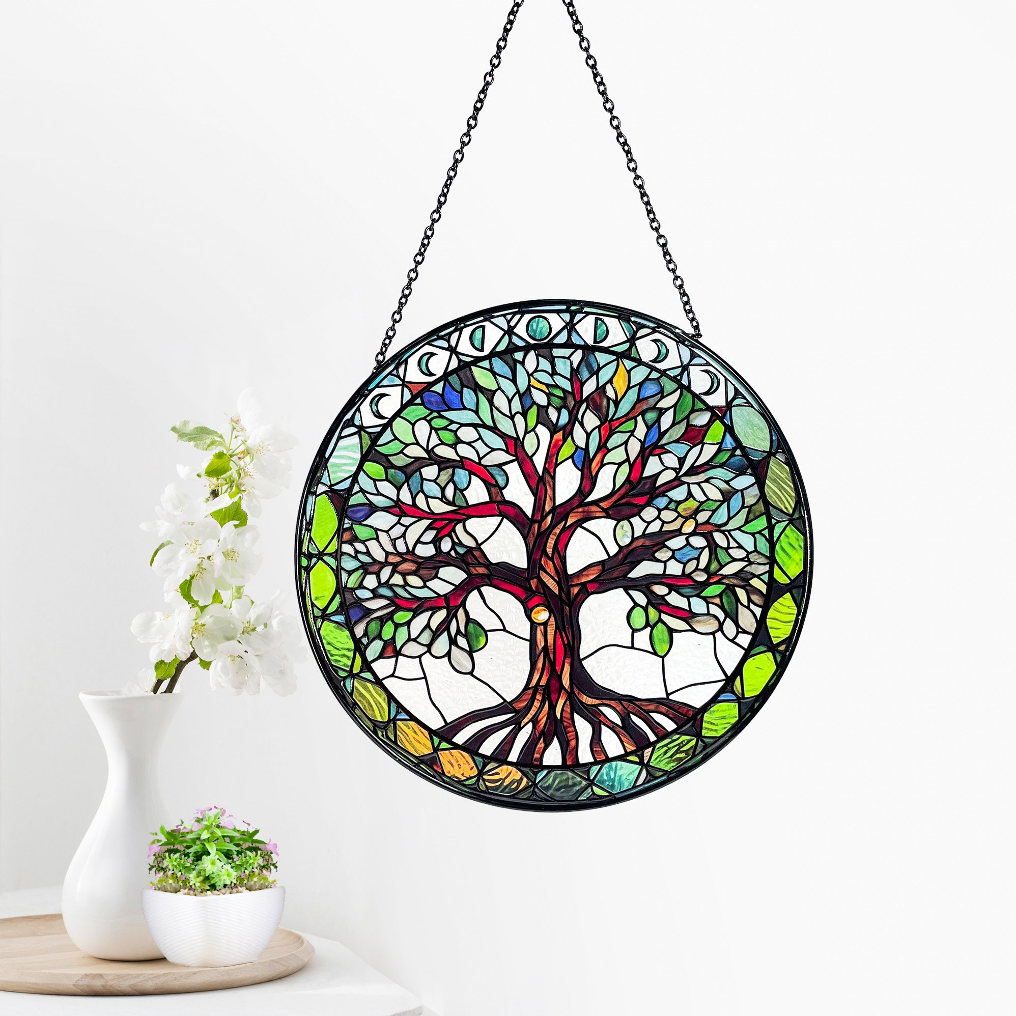 Tree of Life Stained Glass Suncatcher