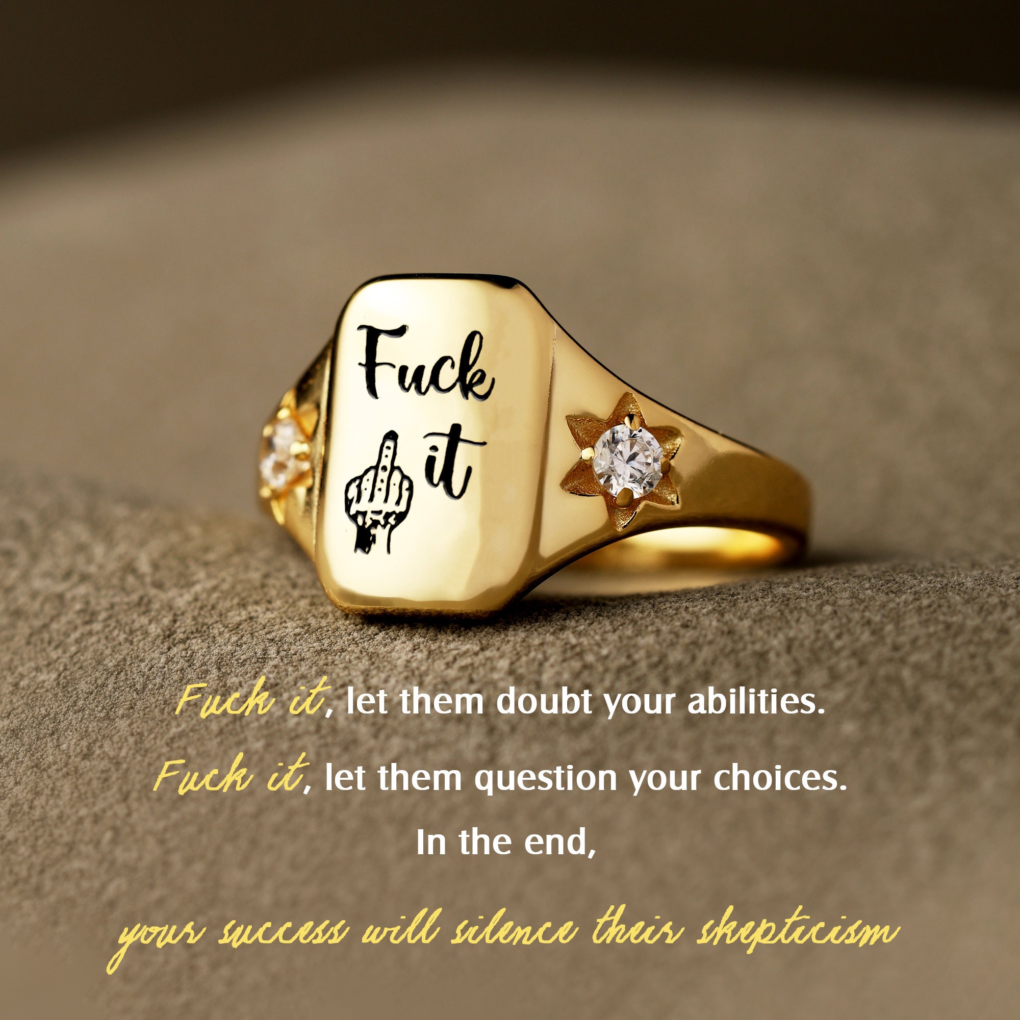 Fu*k It Engraved Ring