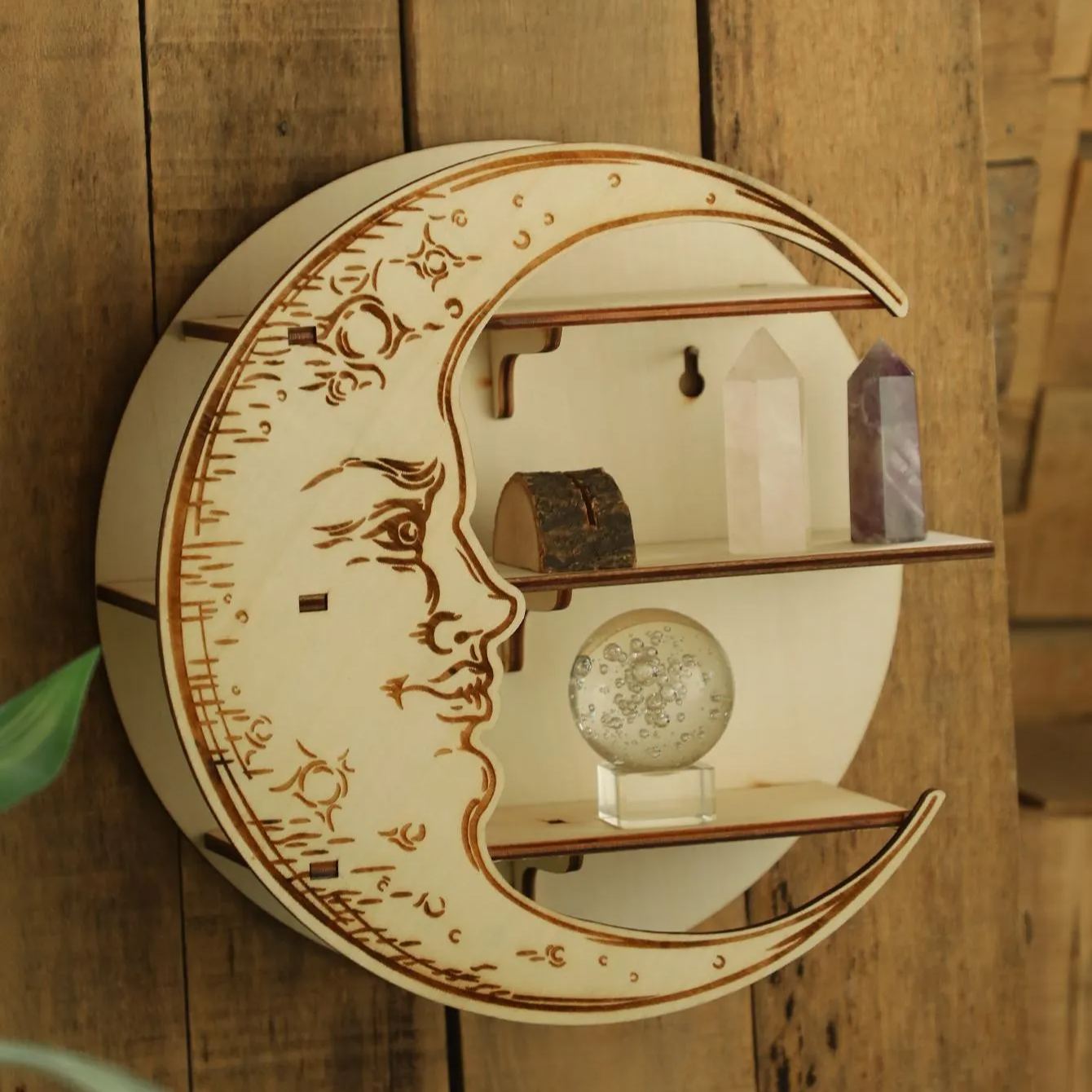 🔥Hot Sale 50% Off🔥 Wooden Moon Shelf Decoration Gift