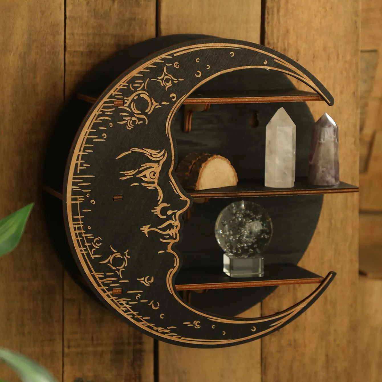🔥Hot Sale 50% Off🔥 Wooden Moon Shelf Decoration Gift