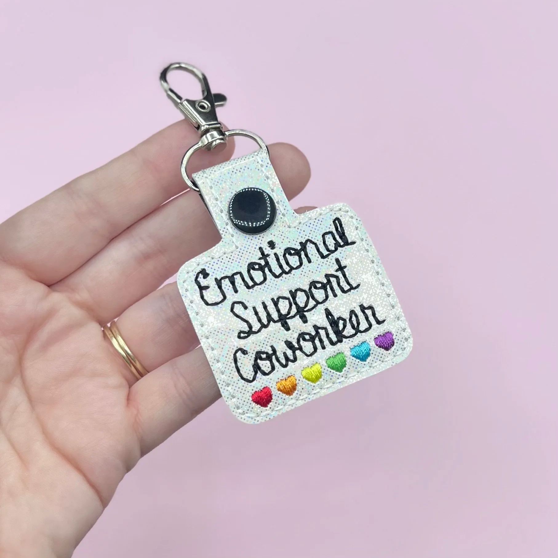 🌈Emotional Support Rainbow Hearts Keychain