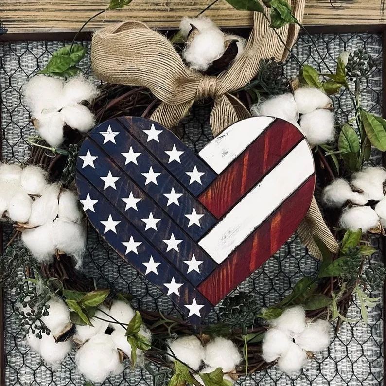 American flag heart