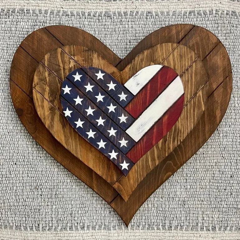 American flag heart
