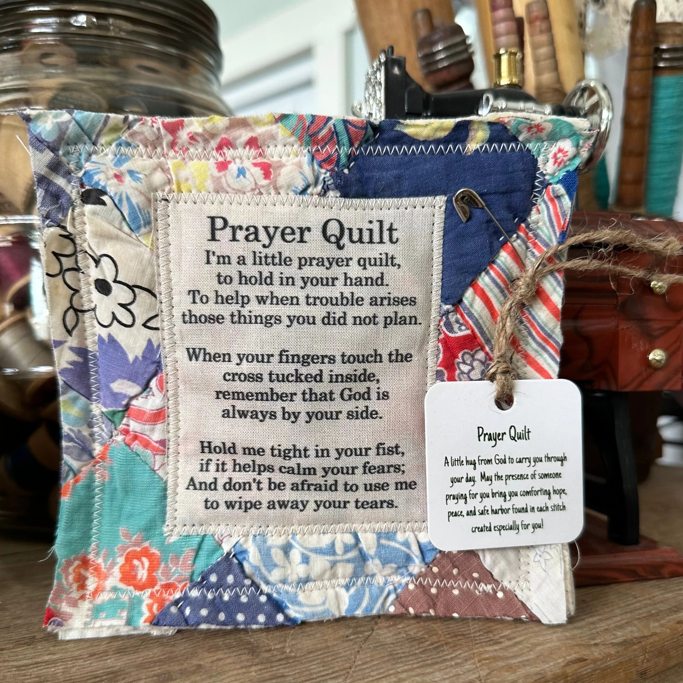 Prayer Quilt with cross inside