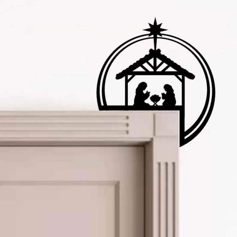 🌲2024 Christmas Gift 50% Off--Metal Nativity Scene Door Topper