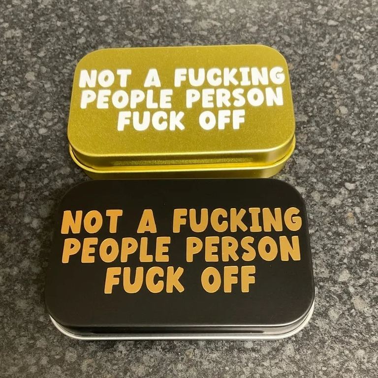 Rude tobacco tin smoker gift