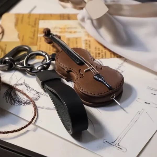 Crafted Leather Violin & Cello Keychain🎻