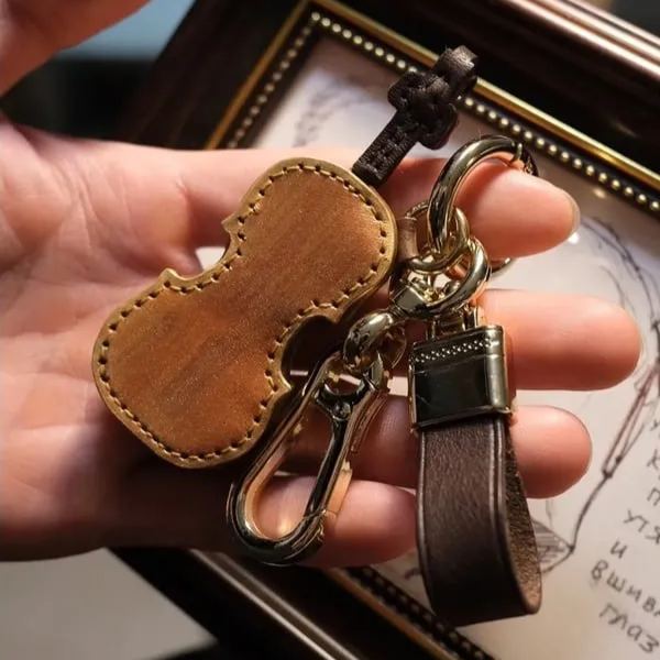 Crafted Leather Violin & Cello Keychain🎻