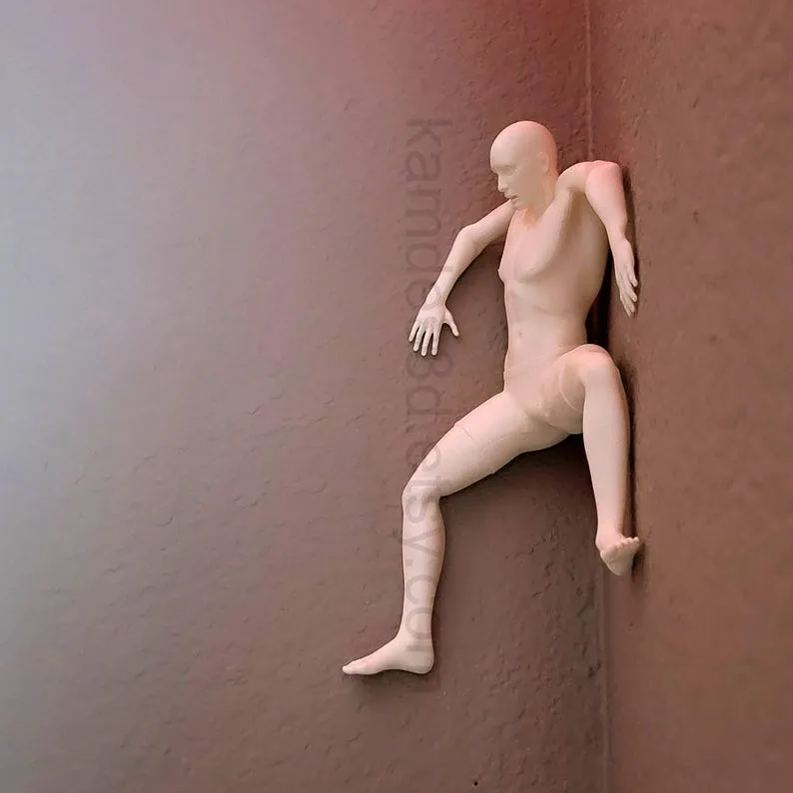 Mountain climber sculpture wall decoration