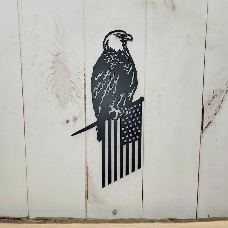 Metal Eagle Flag Tree Stake