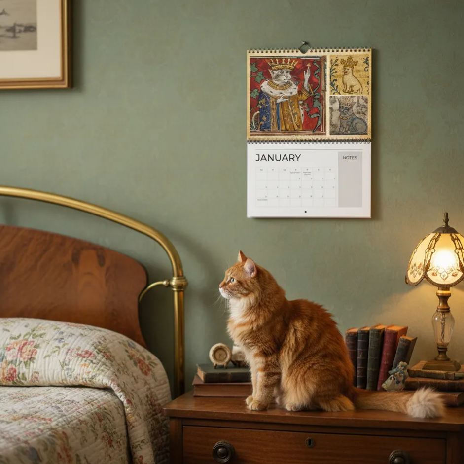 🐱Medieval Cats with Crowns Calendar 2026📅