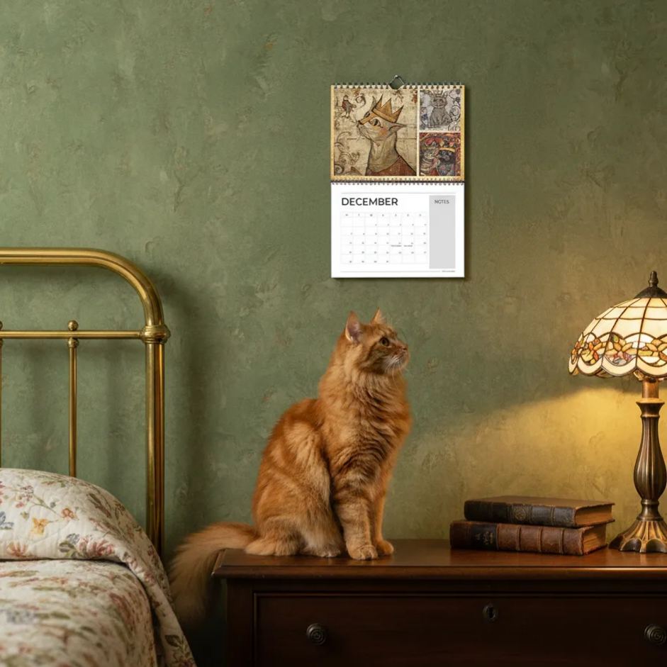 🐱Medieval Cats with Crowns Calendar 2026📅