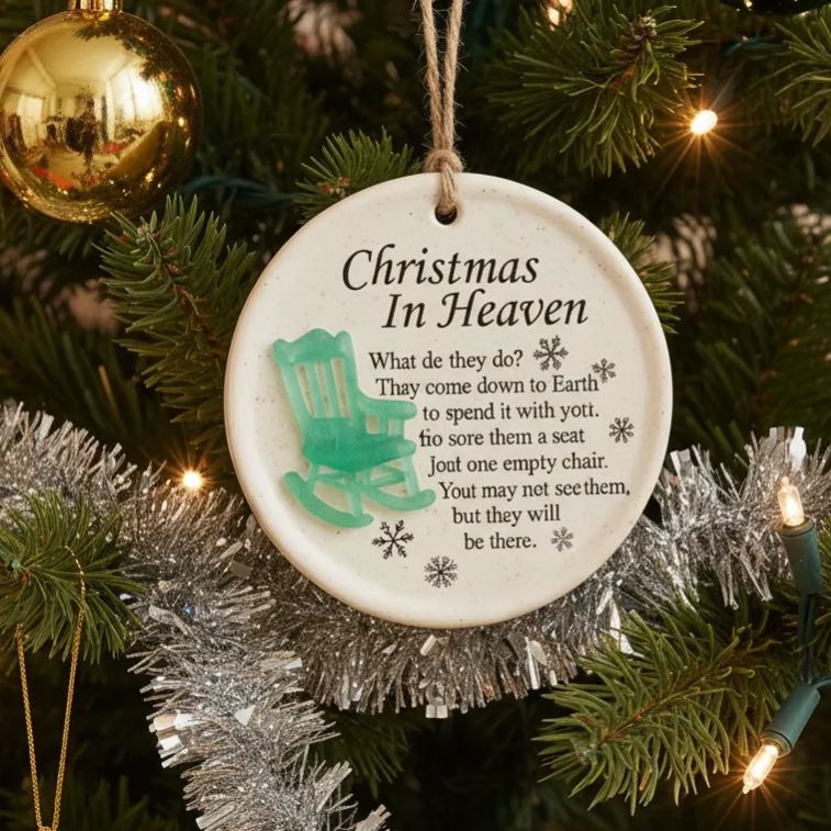 🎅Christmas Hot Sale😇Christmas In Heaven Memorial Sea Glass Ornament