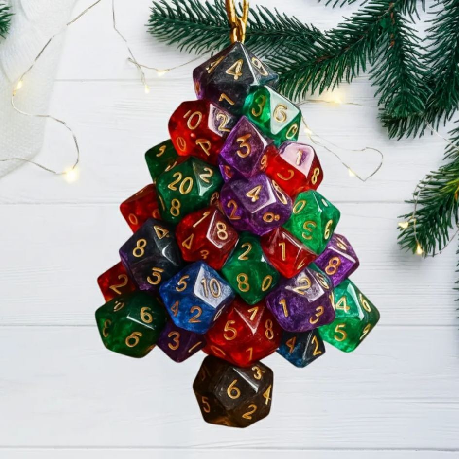 🎲Dice Christmas Tree Ornament – The Ultimate D&D Holiday Decor 