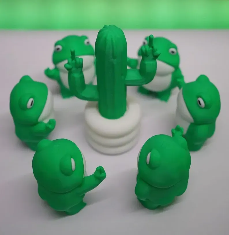 中指仙人掌雕像 3D 打印带刺幽默叛逆办公桌装饰图片 7