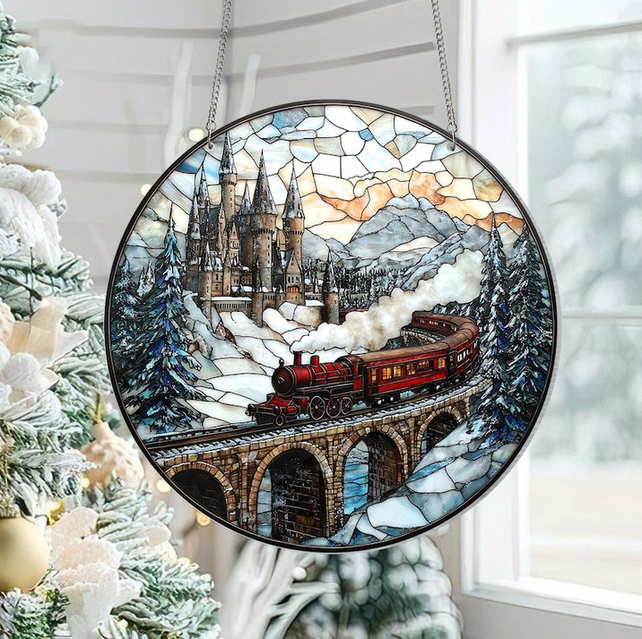 🏰Winter HGWs Express Train Suncatcher Ornament