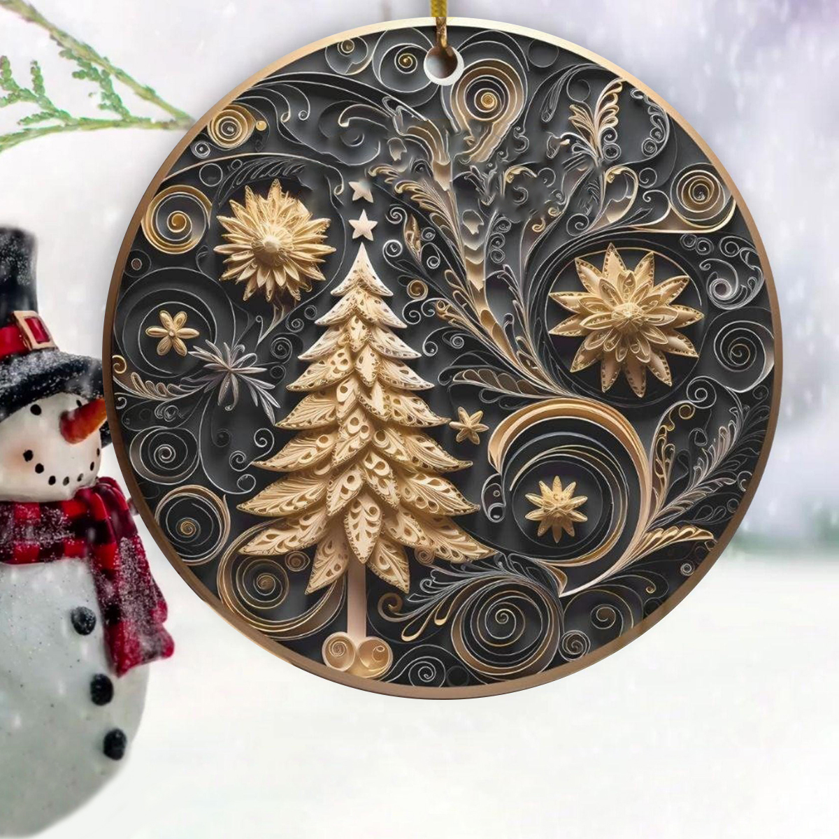 🎄Black Papercut Christmas Ornaments