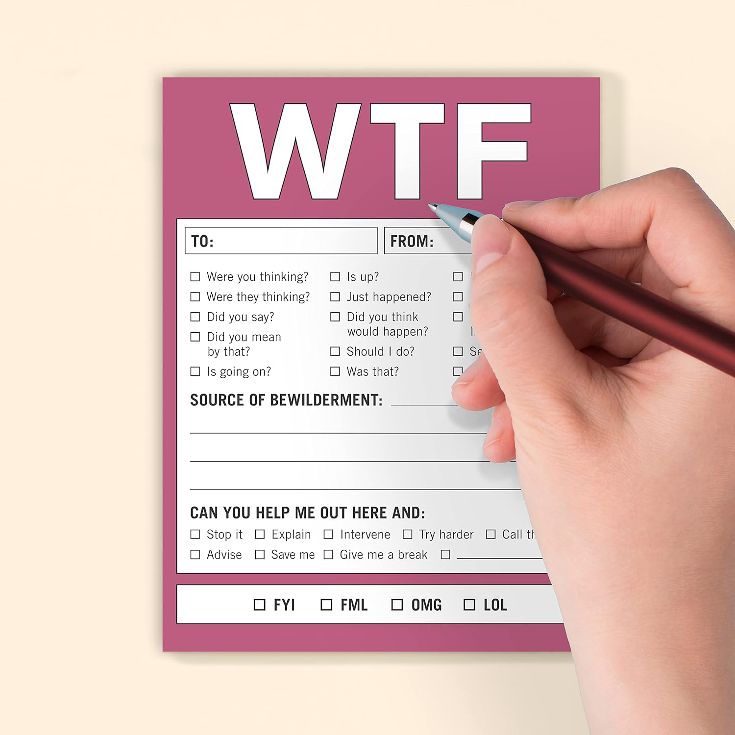 😲 WTF Notes Nifty Note Checklist Memo Pad