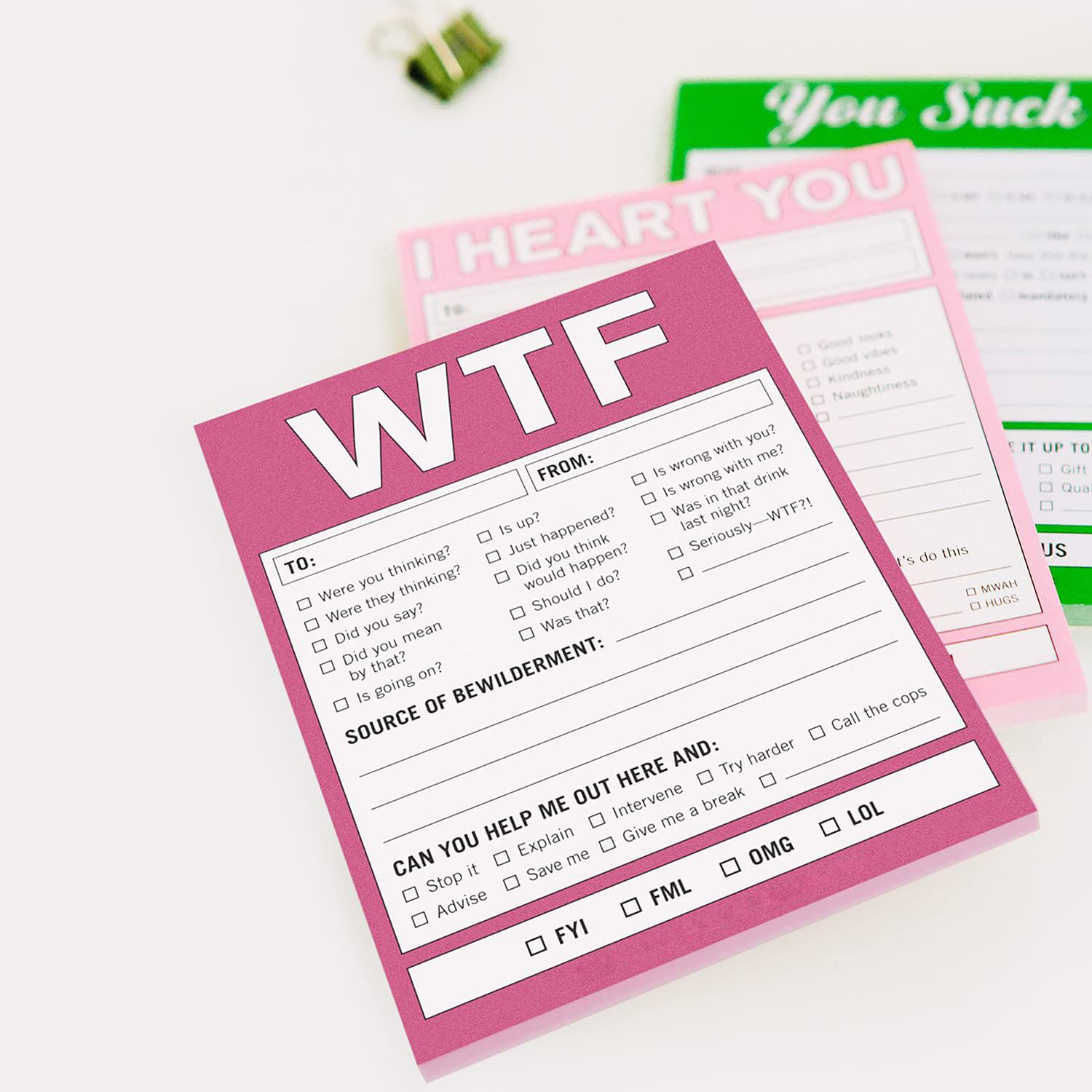 😲 WTF Notes Nifty Note Checklist Memo Pad
