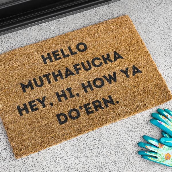 Funny Rug with Hello Mothafucka