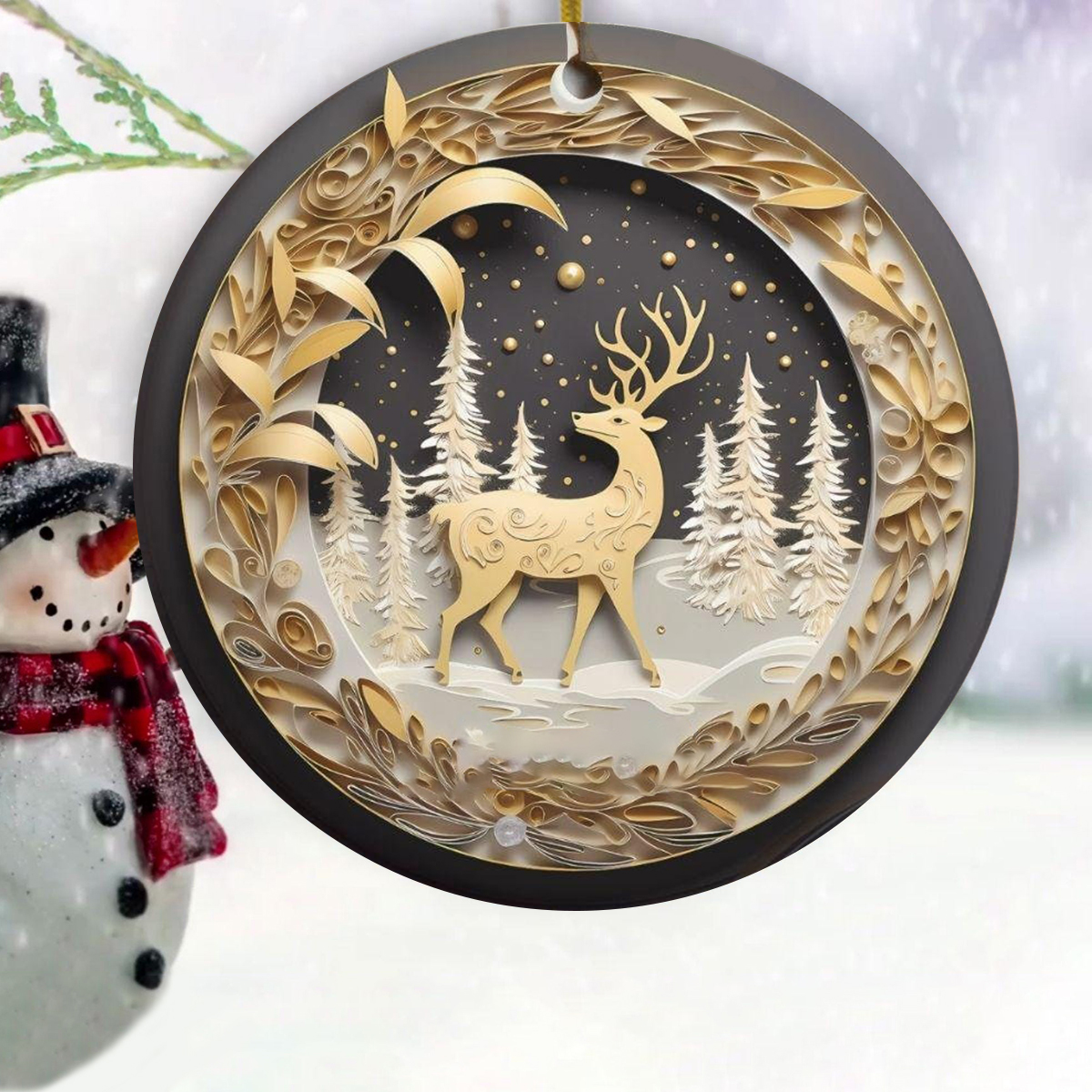 🎄Black Papercut Christmas Ornaments