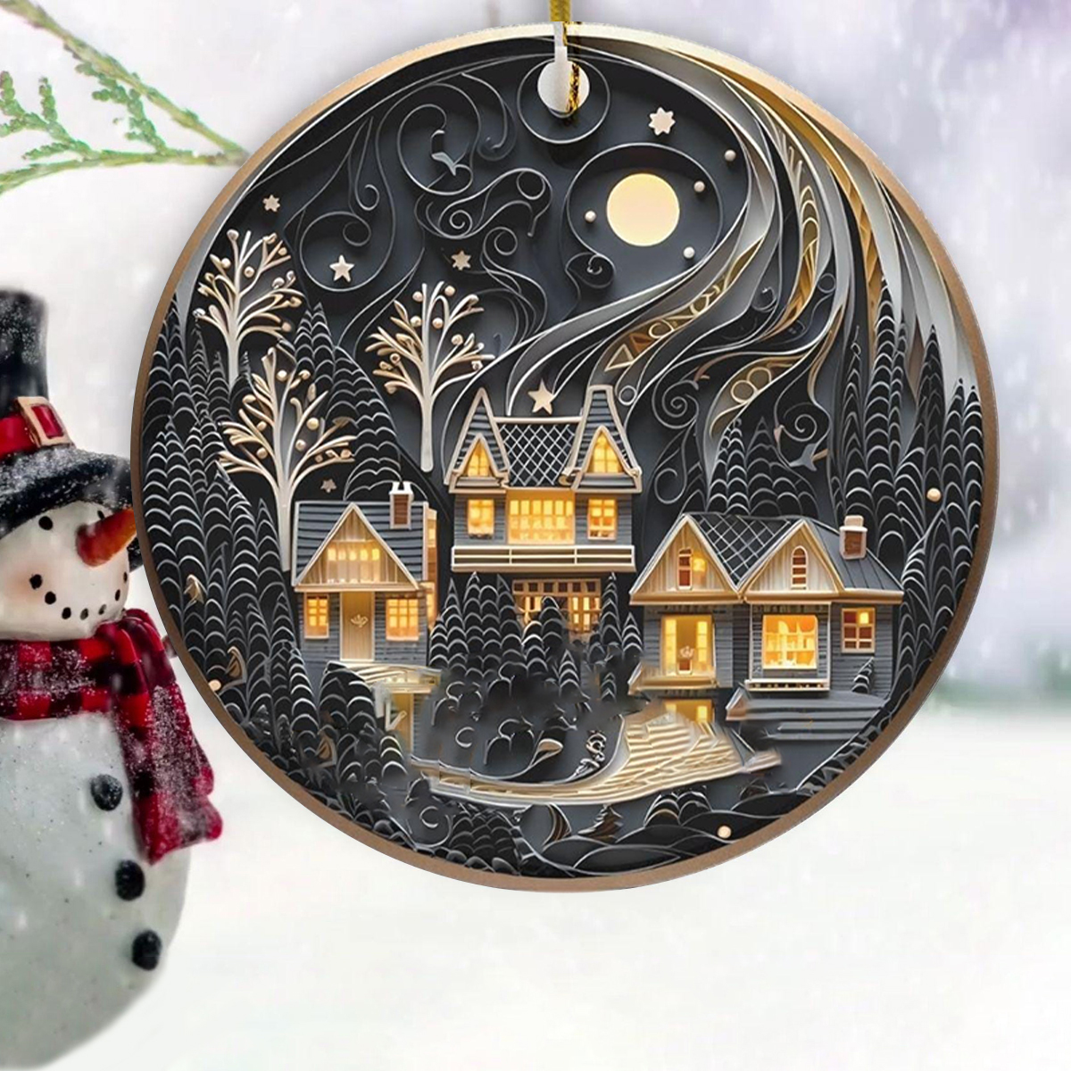 🎄Black Papercut Christmas Ornaments
