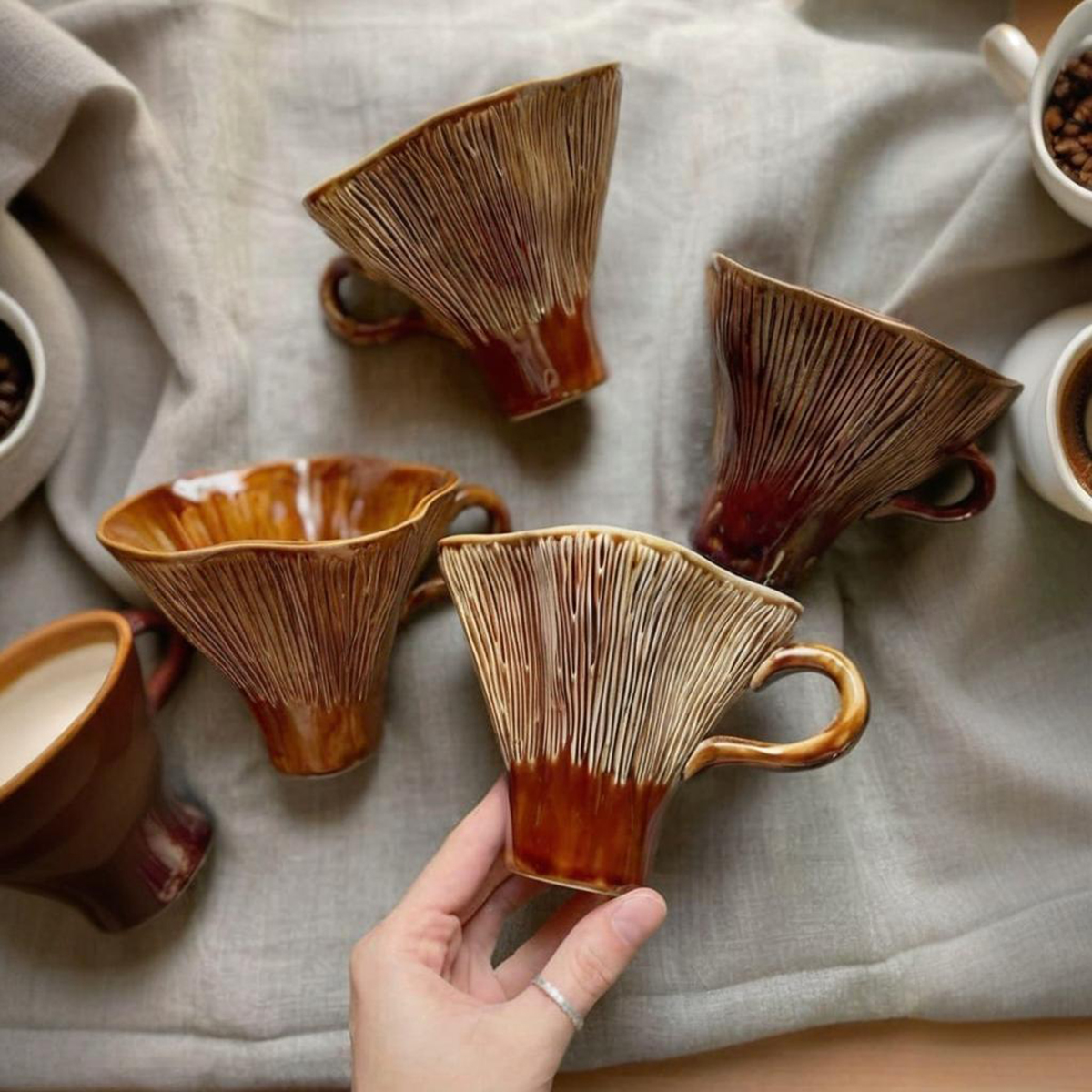 🍄Handmade Ceramic Mushroom Coffee Cup☕
