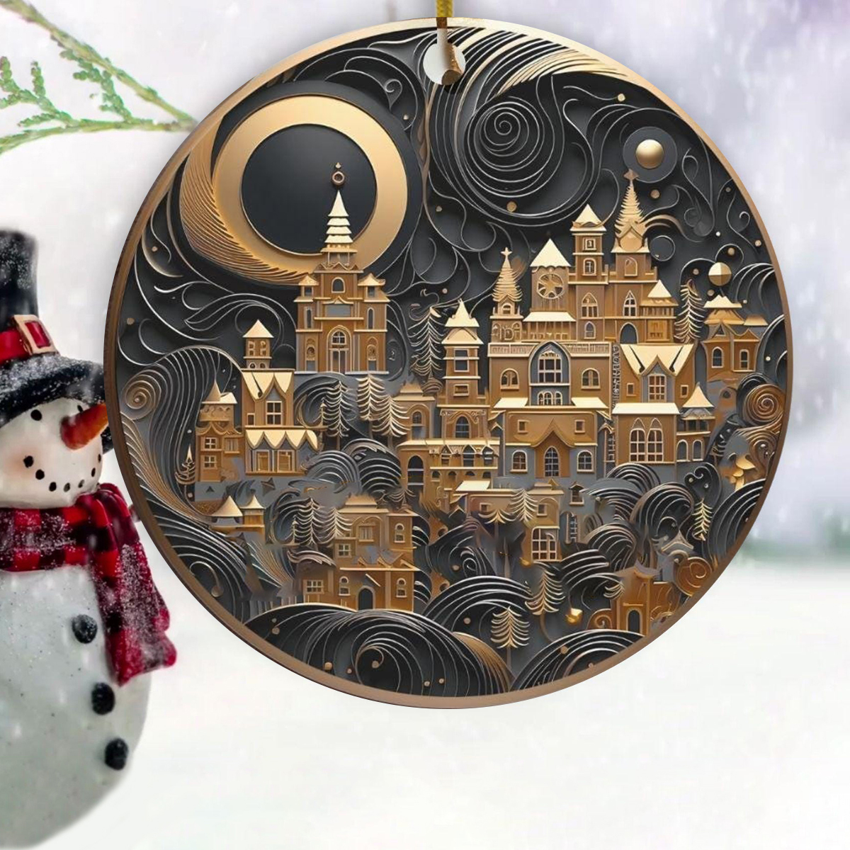 🎄Black Papercut Christmas Ornaments