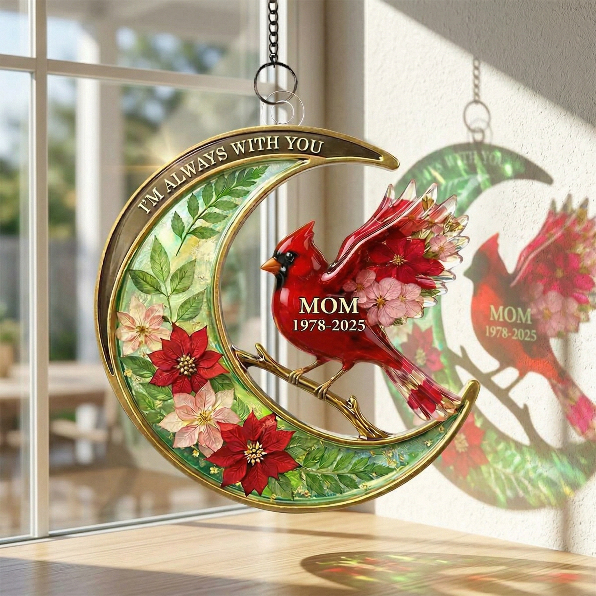 Cardinal Moon "I'm Always With You" Suncatcher