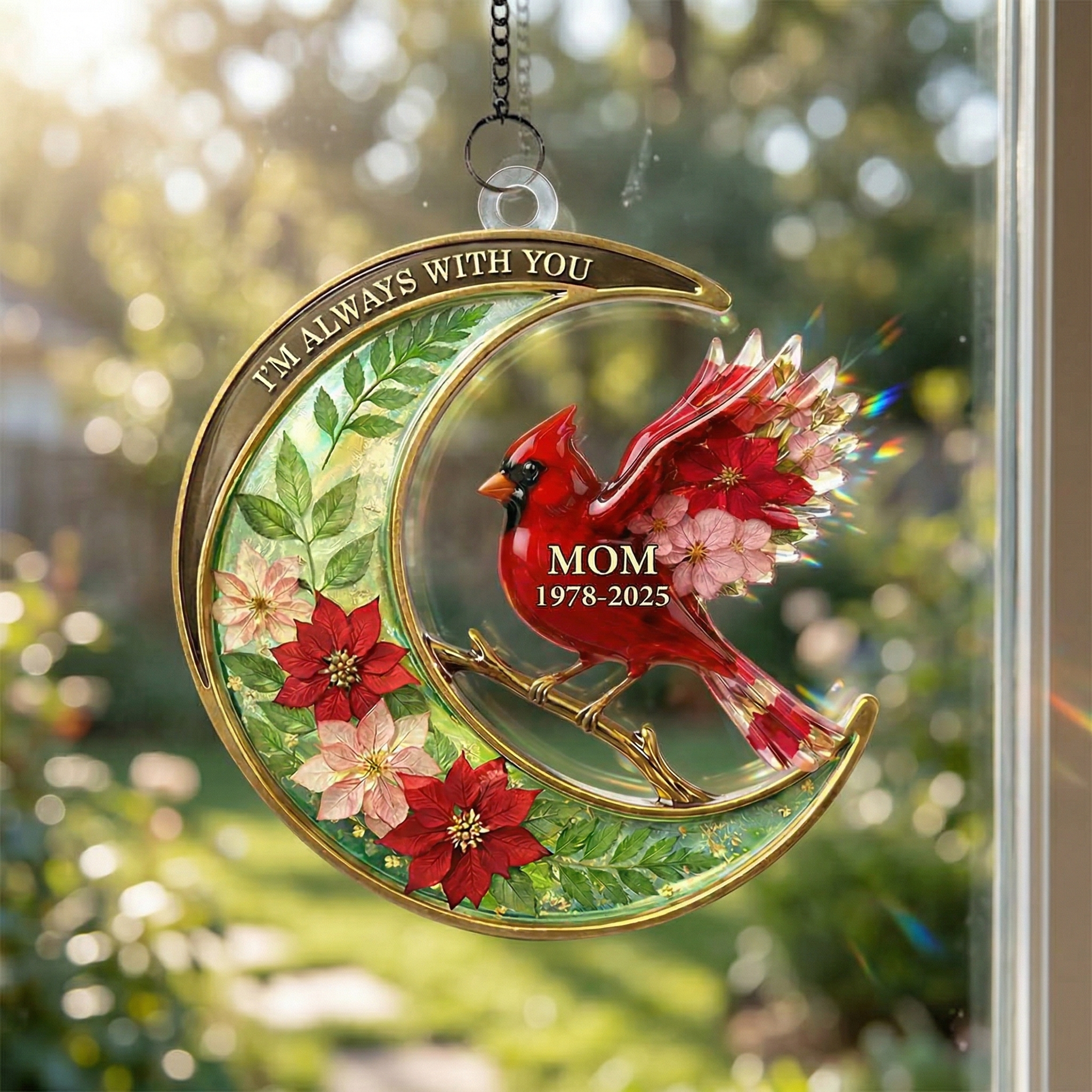 Cardinal Moon "I'm Always With You" Suncatcher