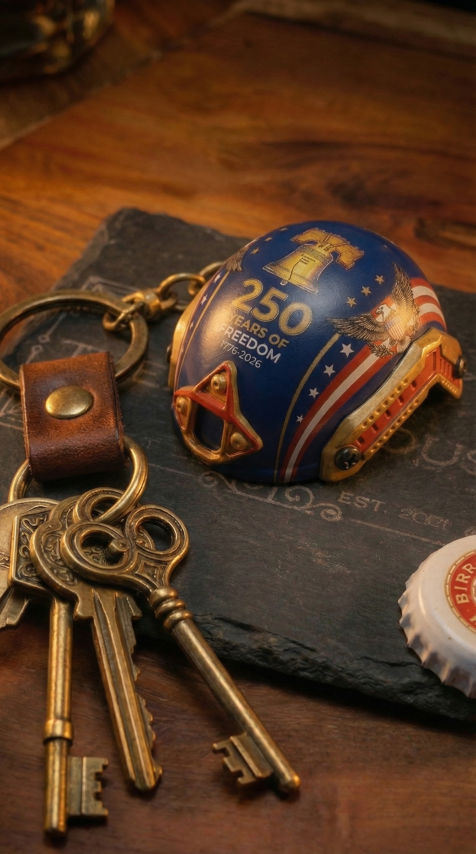 🔥Mini Helmet Bottle Opener Key | 250th Anniversary Edition🇺🇸