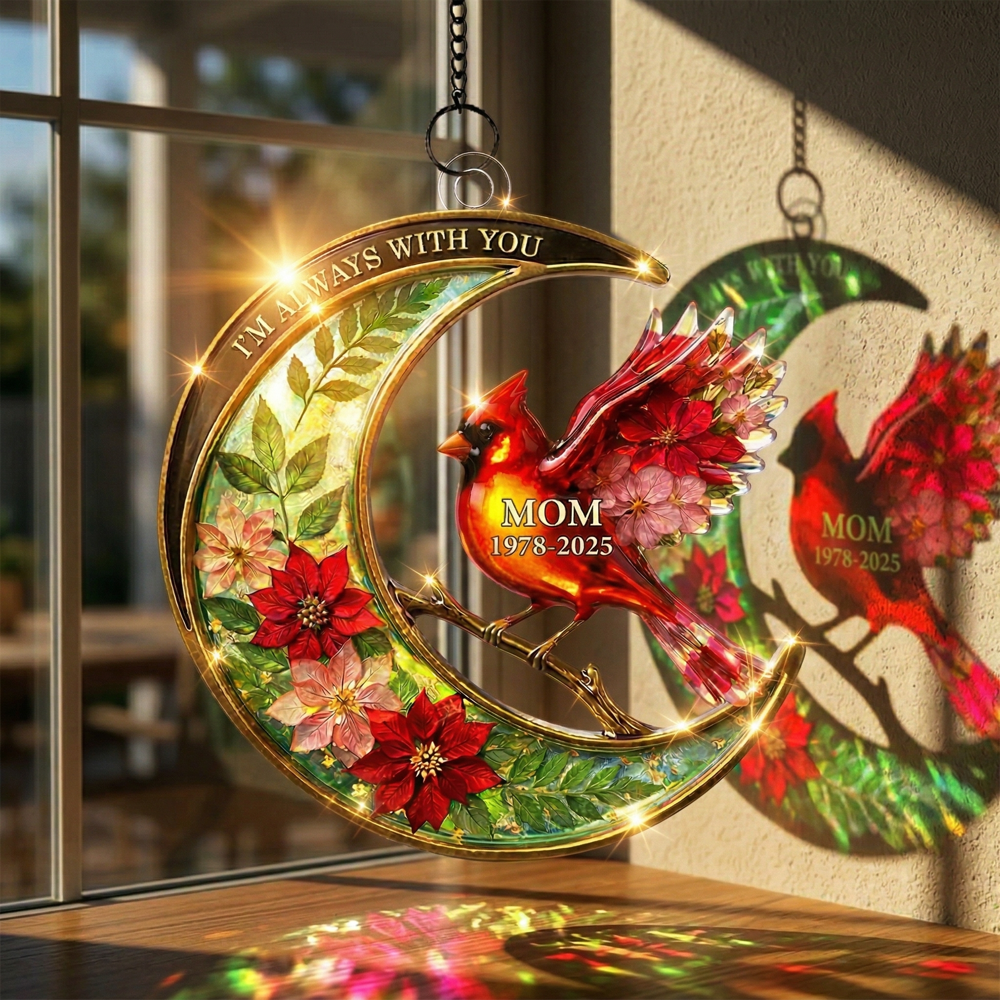 Cardinal Moon "I'm Always With You" Suncatcher