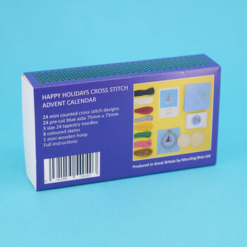 Happy Holidays Cross Stitch Advent Calendar With 24 Cross Stitch Projects