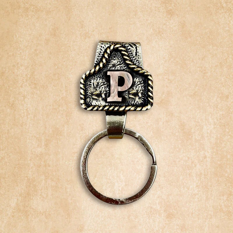 Vintage Letter Keychain