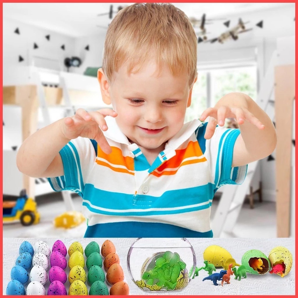 Easter Valentine Gifts, 24pcs Hatching Dinosaur Eggs Growing Valentine Eggs
