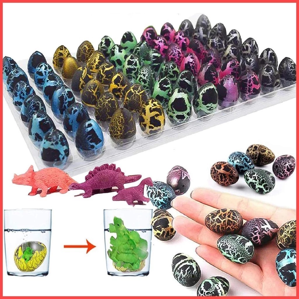 Easter Valentine Gifts, 24pcs Hatching Dinosaur Eggs Growing Valentine Eggs