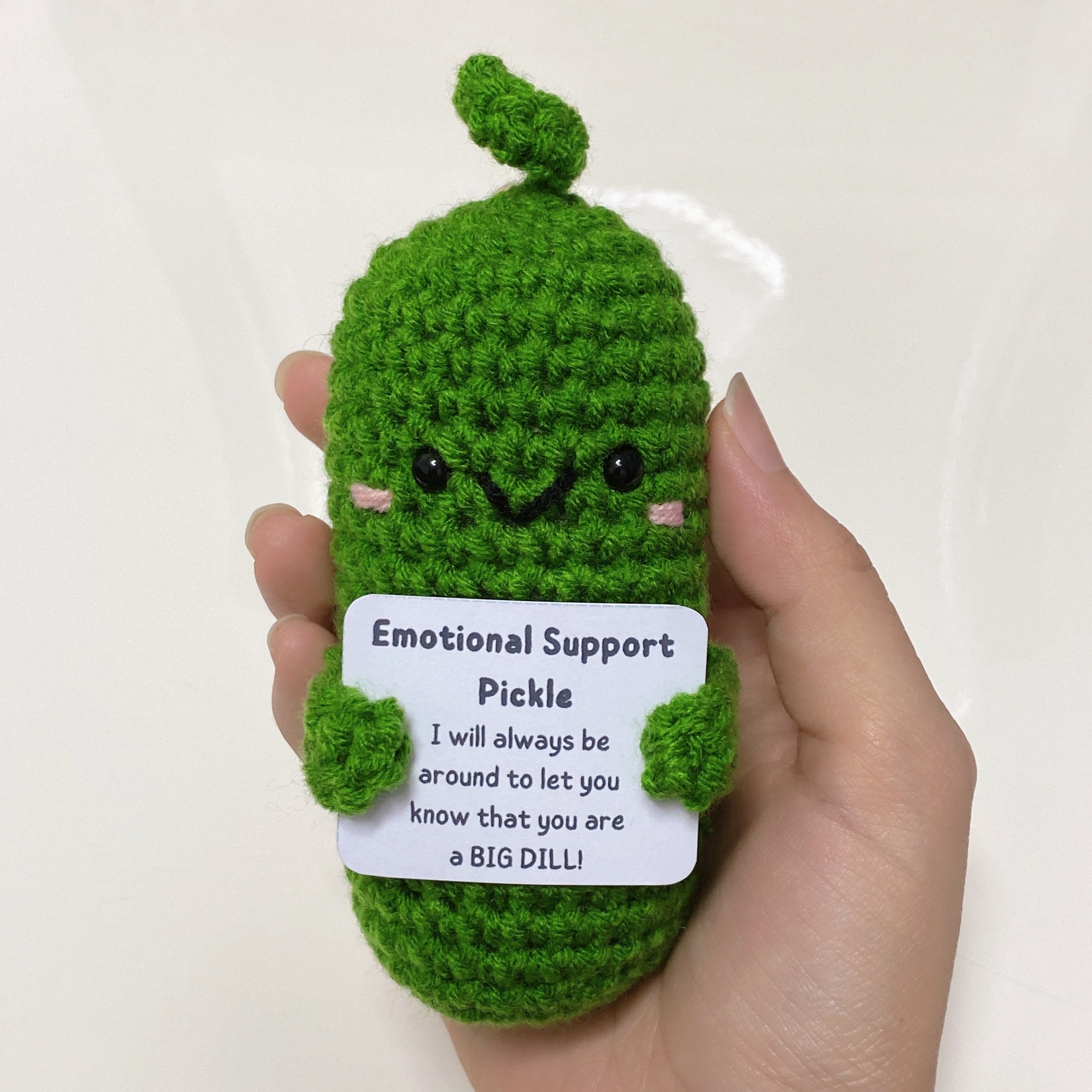 🥒Handmade Emotional Support Pickle With Positive Affirmation Crochet