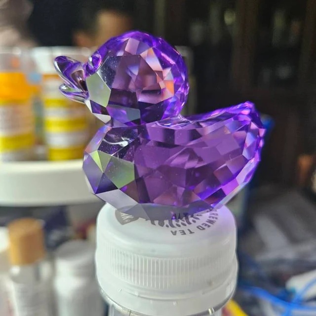 Large resin crystal duck