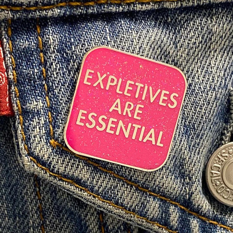 Chin Up Tits Out It's All Good Glittery Hard Enamel Pin Badge 