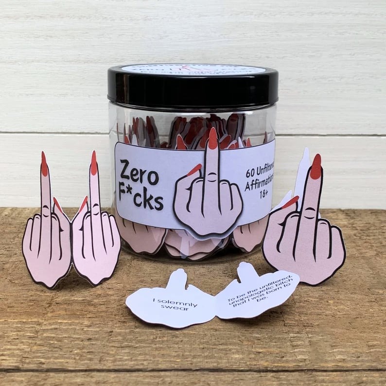 Middle Finger Swear Affirmation Cards Badass Gift