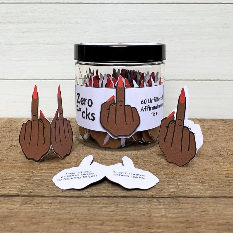 Middle Finger Swear Affirmation Cards Badass Gift