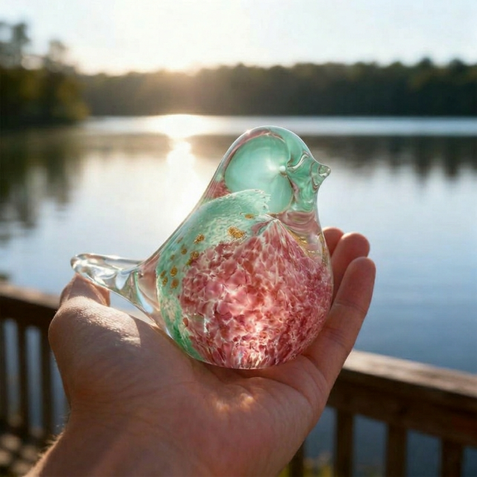 🌸 Mother's Day 60% Off Limited Time!– 🔥Hand Blown Glass Bluebird of Happiness Bird Sculpture