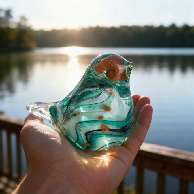 🌸 Mother's Day 60% Off Limited Time!– 🔥Hand Blown Glass Bluebird of Happiness Bird Sculpture