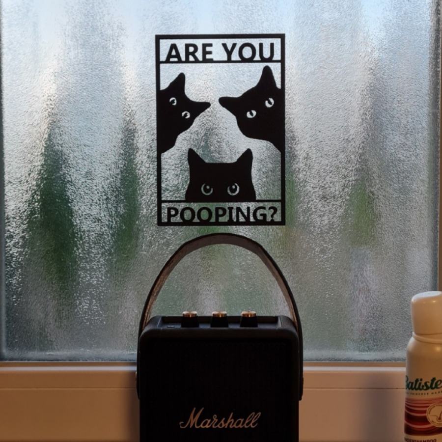 Cat Bathroom Sign - Are you pooping?